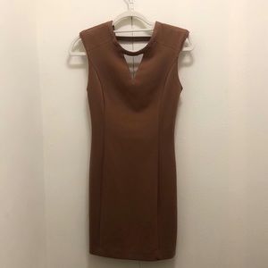 Tan mid length dress